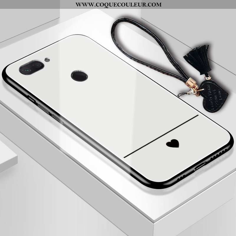 Étui Xiaomi Mi 8 Lite Protection Petit Coque, Coque Xiaomi Mi 8 Lite Verre Blanche