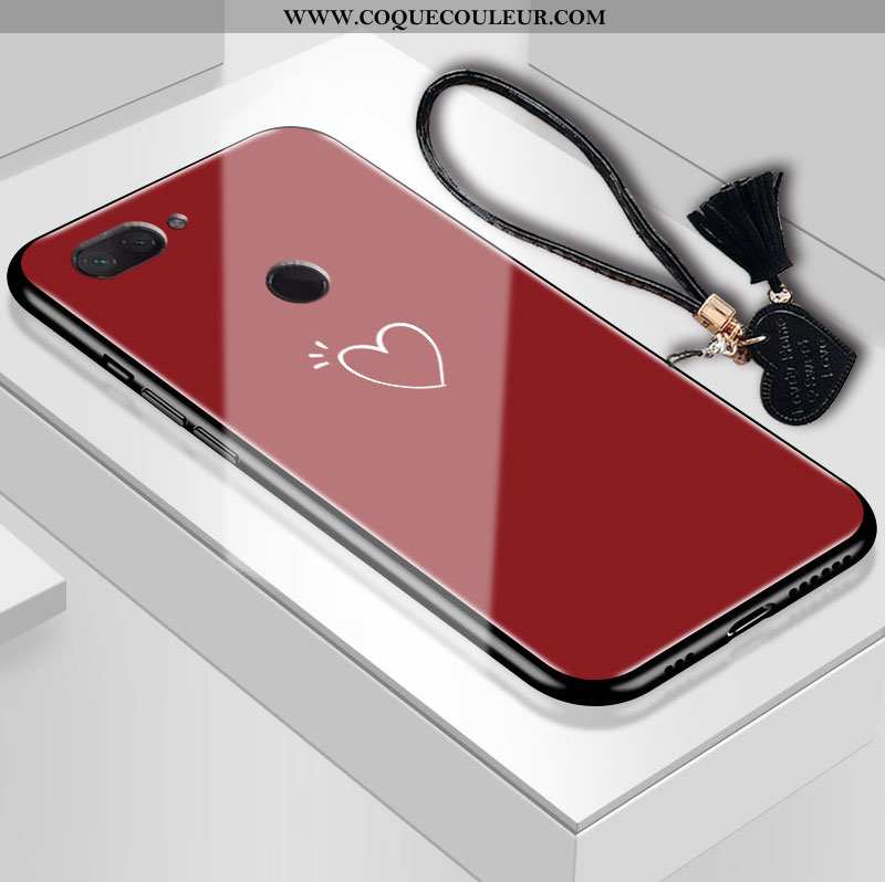 Étui Xiaomi Mi 8 Lite Protection Petit Coque, Coque Xiaomi Mi 8 Lite Verre Blanche