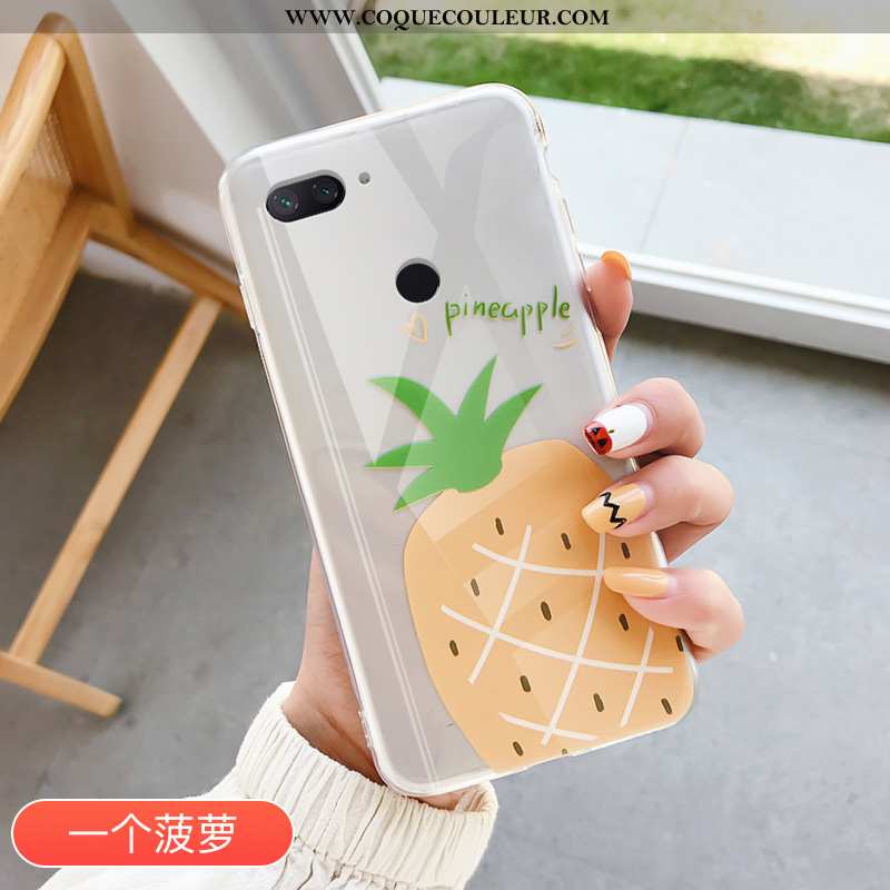 Housse Xiaomi Mi 8 Lite Tendance Amoureux Fruit, Étui Xiaomi Mi 8 Lite Protection Transparent Rose