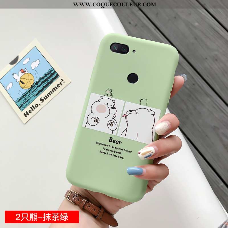 Étui Xiaomi Mi 8 Lite Charmant Bleu Petit, Coque Xiaomi Mi 8 Lite Fluide Doux Jeunesse