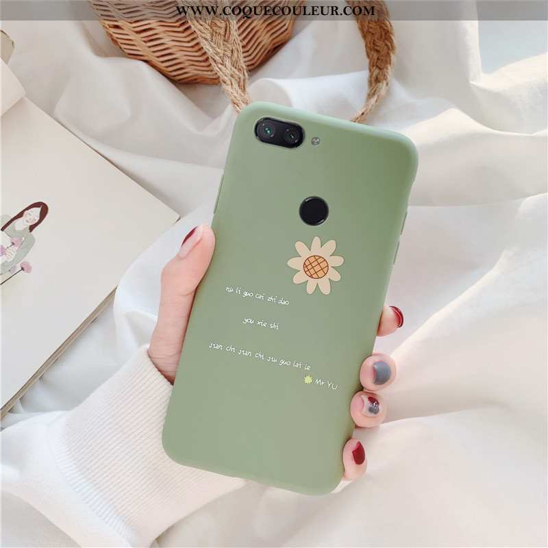 Housse Xiaomi Mi 8 Lite Fluide Doux Simple Jeunesse, Étui Xiaomi Mi 8 Lite Silicone Incassable Turqu