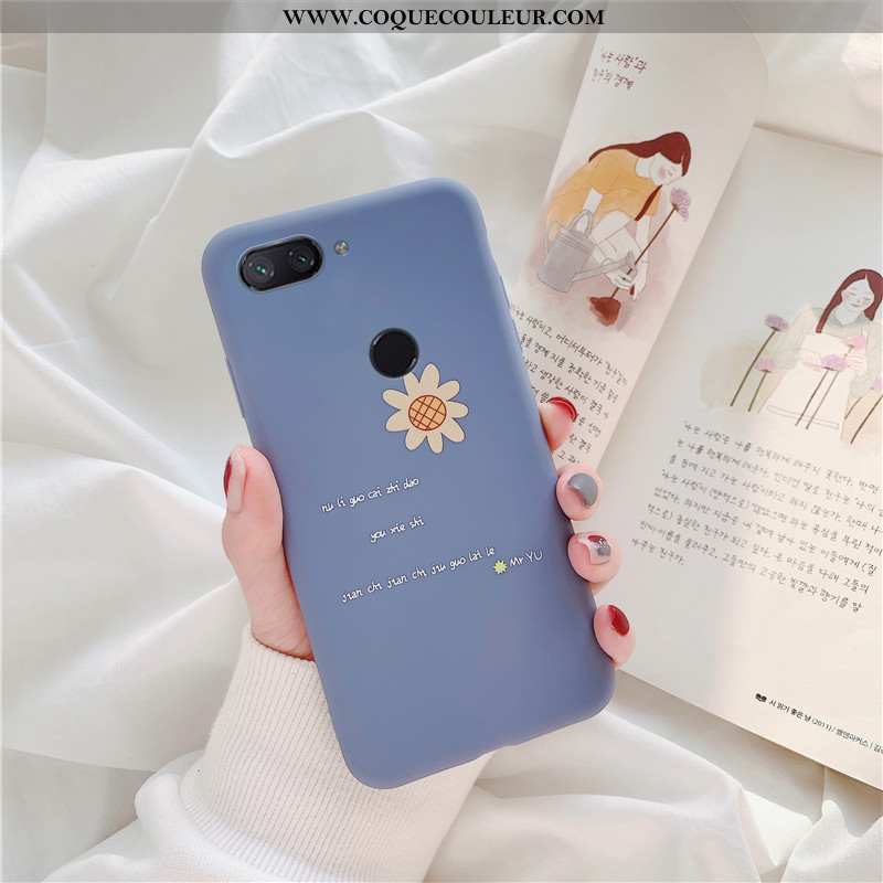 Housse Xiaomi Mi 8 Lite Fluide Doux Simple Jeunesse, Étui Xiaomi Mi 8 Lite Silicone Incassable Turqu