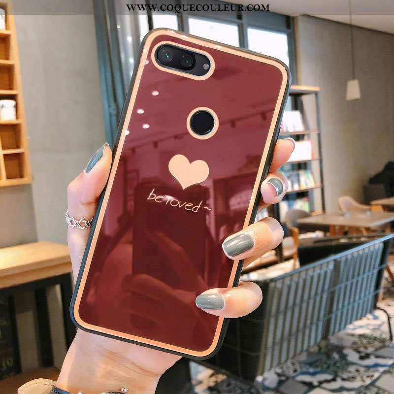 Étui Xiaomi Mi 8 Lite Protection Tout Compris Net Rouge, Coque Xiaomi Mi 8 Lite Verre Gris