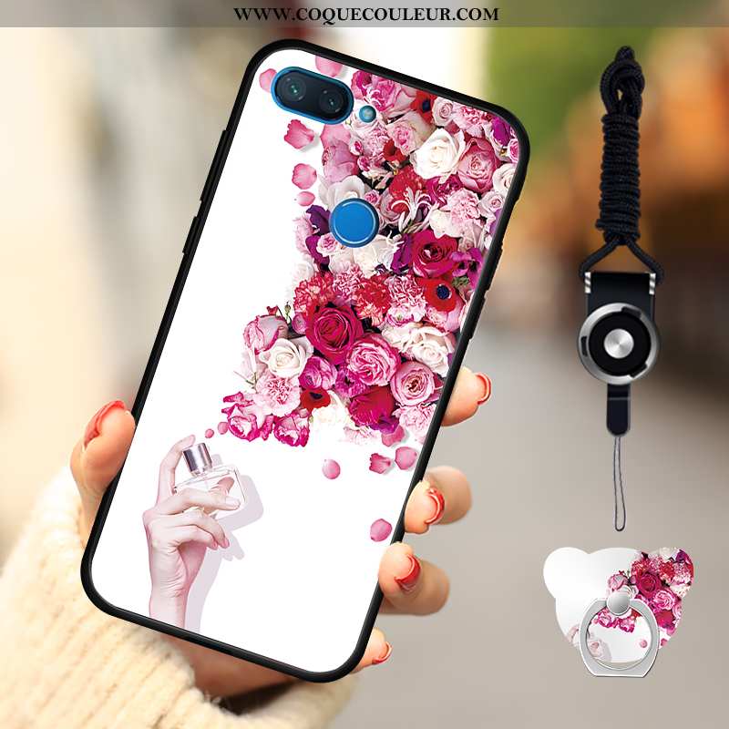 Étui Xiaomi Mi 8 Lite Fluide Doux Dessin Animé Rose, Coque Xiaomi Mi 8 Lite Délavé En Daim Téléphone