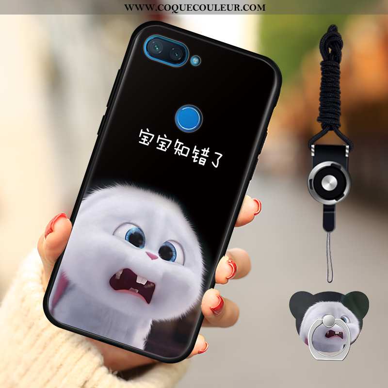 Étui Xiaomi Mi 8 Lite Fluide Doux Dessin Animé Rose, Coque Xiaomi Mi 8 Lite Délavé En Daim Téléphone