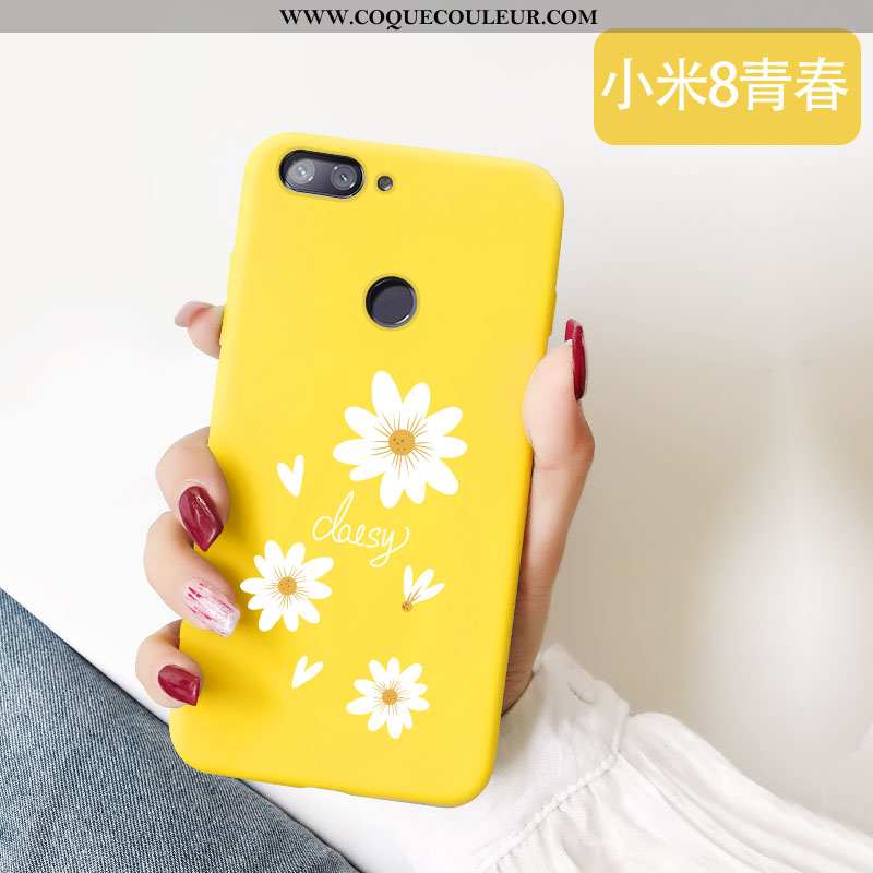 Étui Xiaomi Mi 8 Lite Mode Silicone Rose, Coque Xiaomi Mi 8 Lite Protection Rose