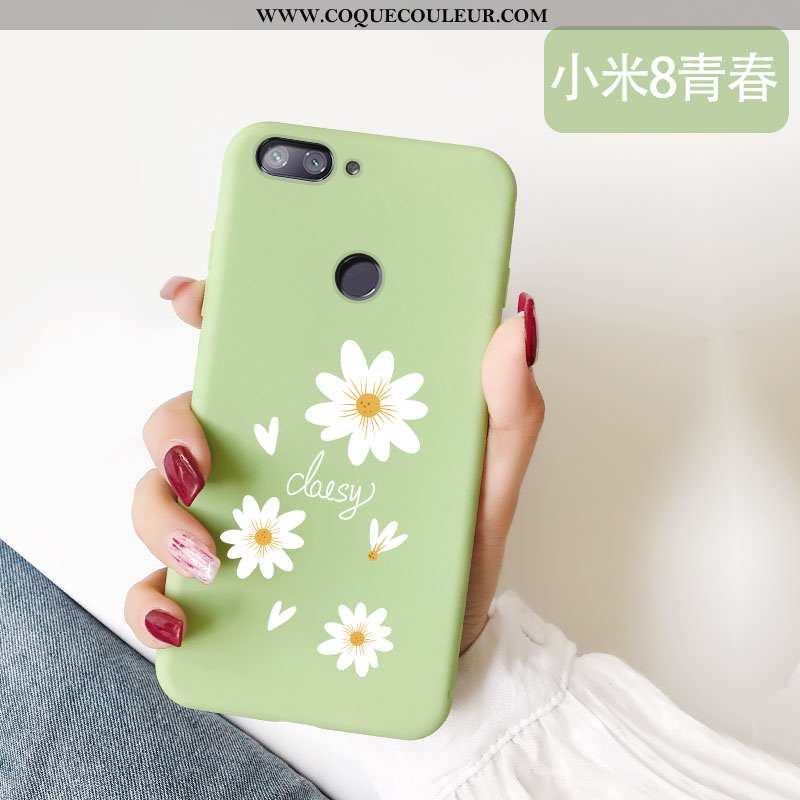 Étui Xiaomi Mi 8 Lite Mode Silicone Rose, Coque Xiaomi Mi 8 Lite Protection Rose