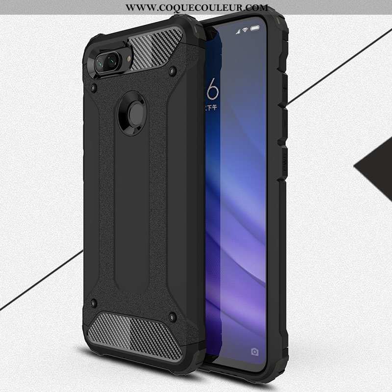 Étui Xiaomi Mi 8 Lite Fluide Doux Coque Difficile, Xiaomi Mi 8 Lite Délavé En Daim Incassable Bleu