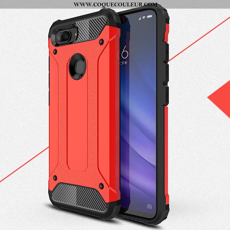 Étui Xiaomi Mi 8 Lite Fluide Doux Coque Difficile, Xiaomi Mi 8 Lite Délavé En Daim Incassable Bleu