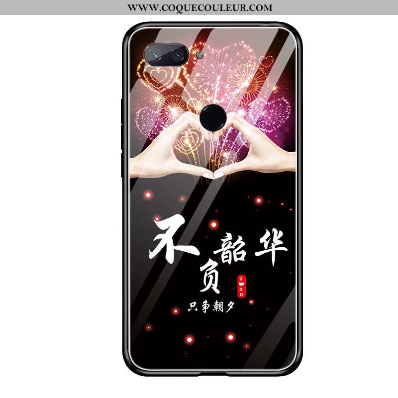 Étui Xiaomi Mi 8 Lite Fluide Doux Incassable Coque, Coque Xiaomi Mi 8 Lite Silicone Verre Rose