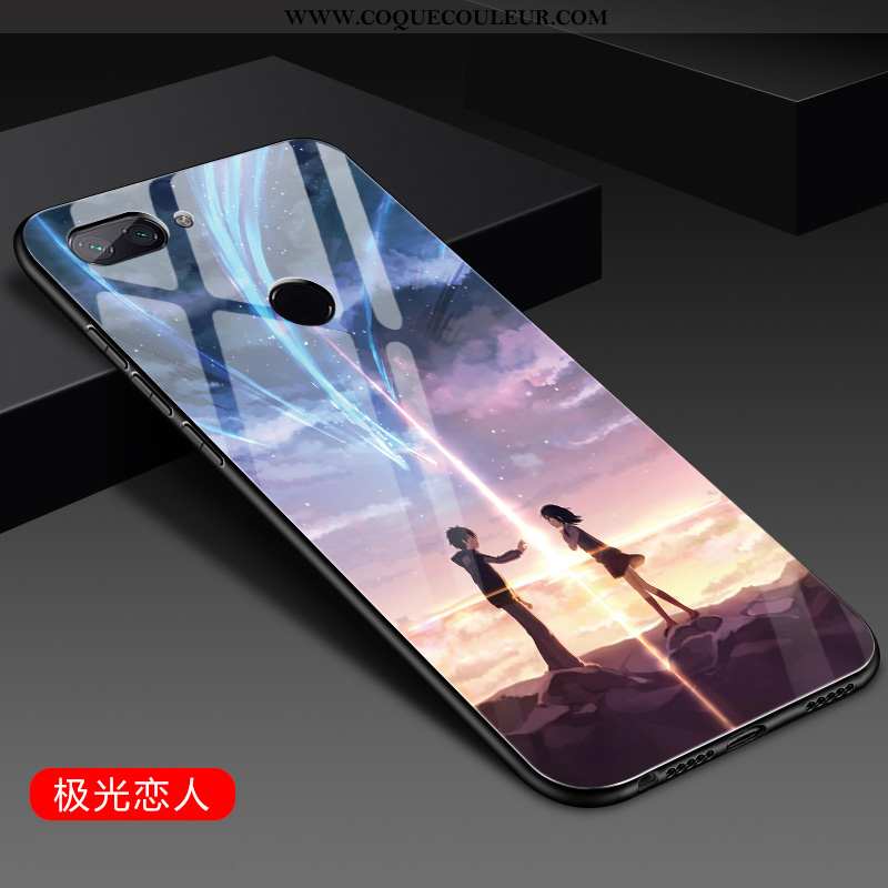 Étui Xiaomi Mi 8 Lite Fluide Doux Incassable Coque, Coque Xiaomi Mi 8 Lite Silicone Verre Rose