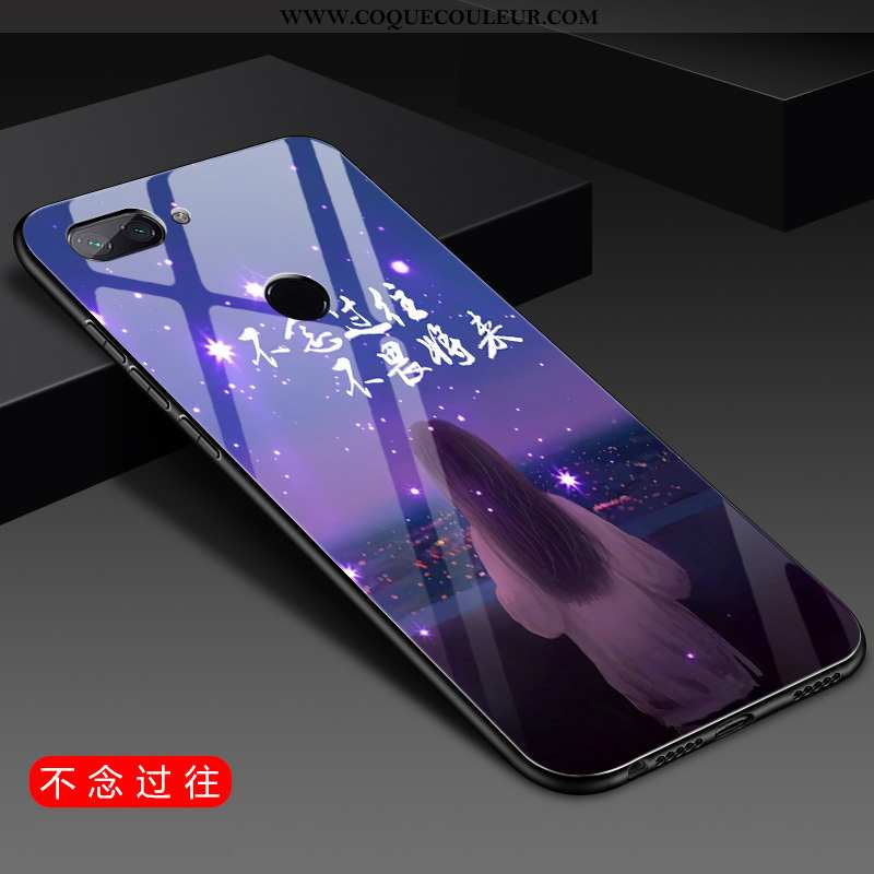 Étui Xiaomi Mi 8 Lite Fluide Doux Incassable Coque, Coque Xiaomi Mi 8 Lite Silicone Verre Rose