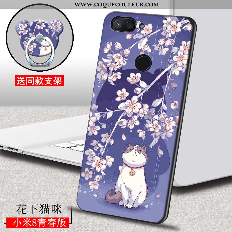 Coque Xiaomi Mi 8 Lite Dessin Animé Étui, Housse Xiaomi Mi 8 Lite Ultra Créatif Marron