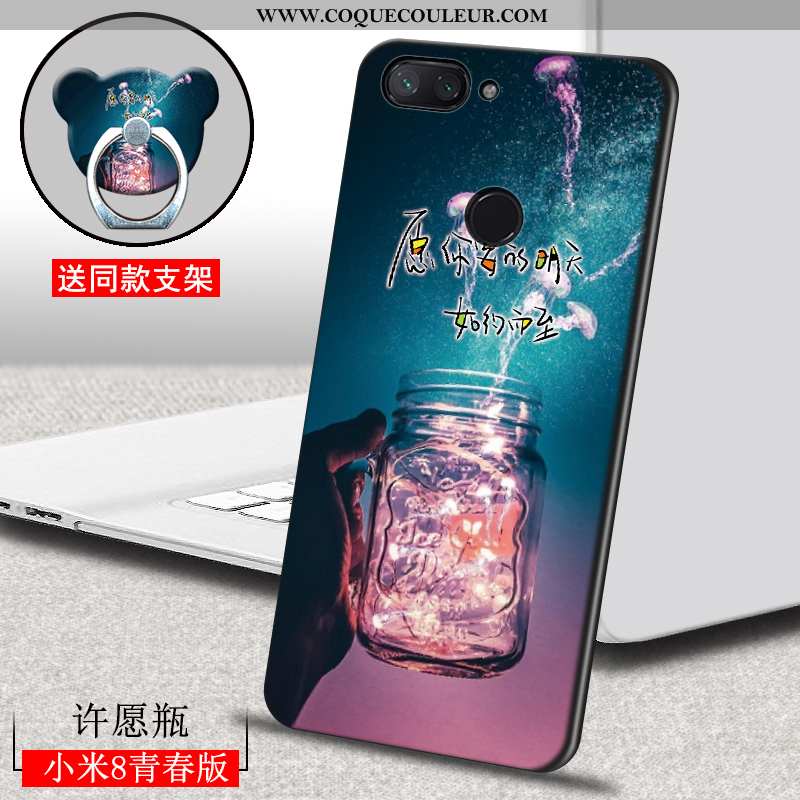 Coque Xiaomi Mi 8 Lite Dessin Animé Étui, Housse Xiaomi Mi 8 Lite Ultra Créatif Marron