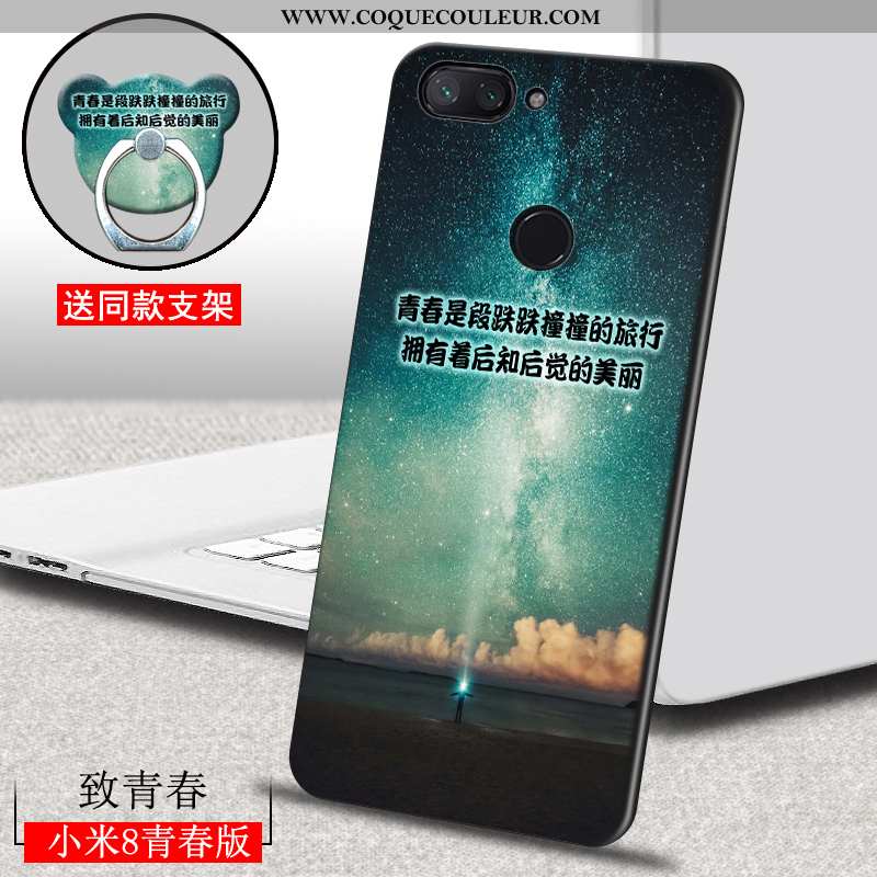 Coque Xiaomi Mi 8 Lite Dessin Animé Étui, Housse Xiaomi Mi 8 Lite Ultra Créatif Marron