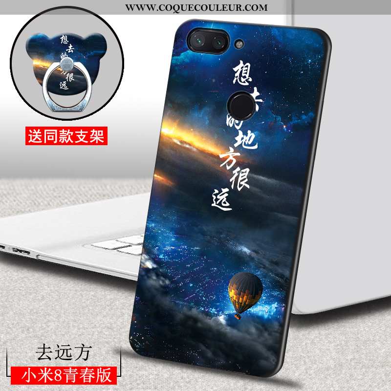 Coque Xiaomi Mi 8 Lite Dessin Animé Étui, Housse Xiaomi Mi 8 Lite Ultra Créatif Marron