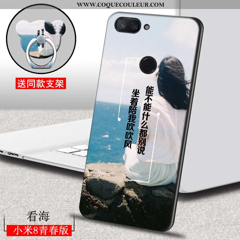 Coque Xiaomi Mi 8 Lite Dessin Animé Étui, Housse Xiaomi Mi 8 Lite Ultra Créatif Marron