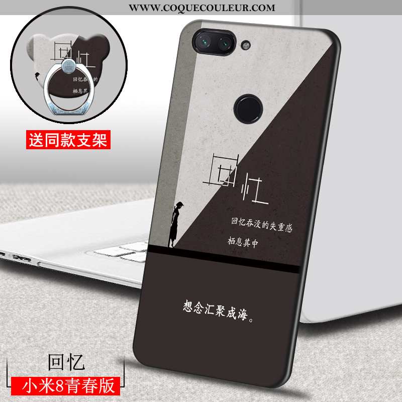 Coque Xiaomi Mi 8 Lite Dessin Animé Étui, Housse Xiaomi Mi 8 Lite Ultra Créatif Marron