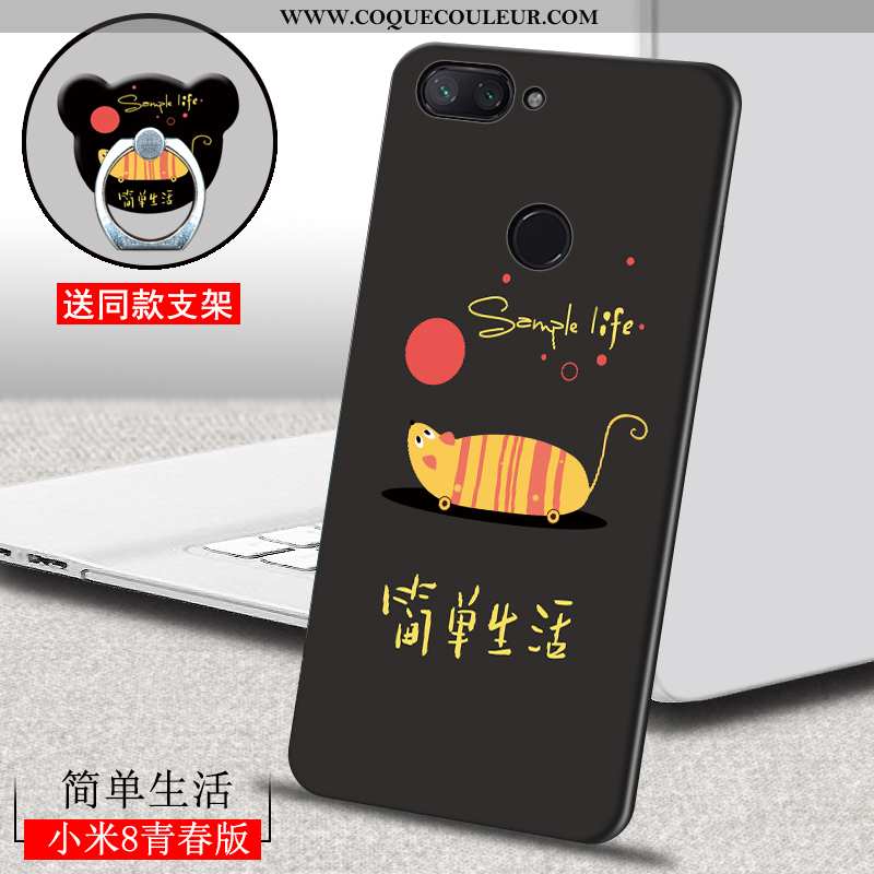 Coque Xiaomi Mi 8 Lite Dessin Animé Étui, Housse Xiaomi Mi 8 Lite Ultra Créatif Marron