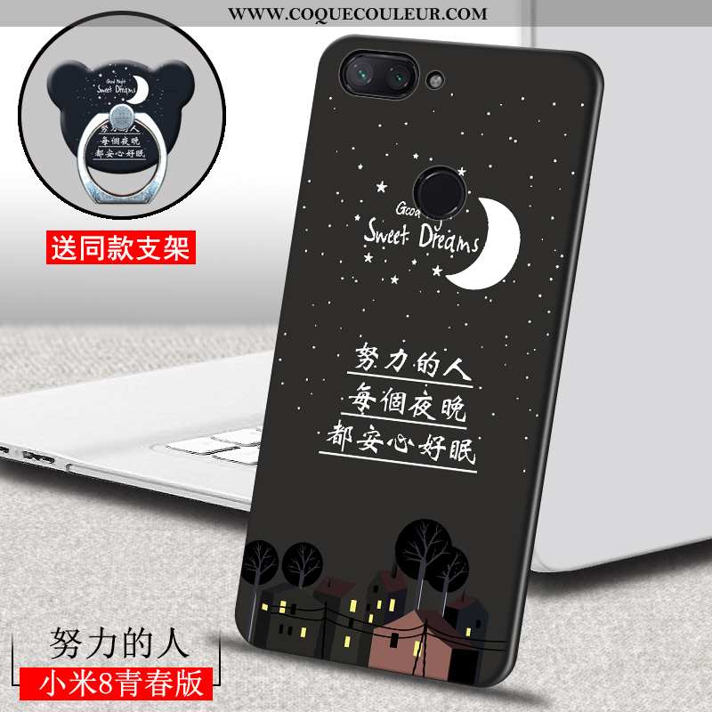 Coque Xiaomi Mi 8 Lite Dessin Animé Étui, Housse Xiaomi Mi 8 Lite Ultra Créatif Marron