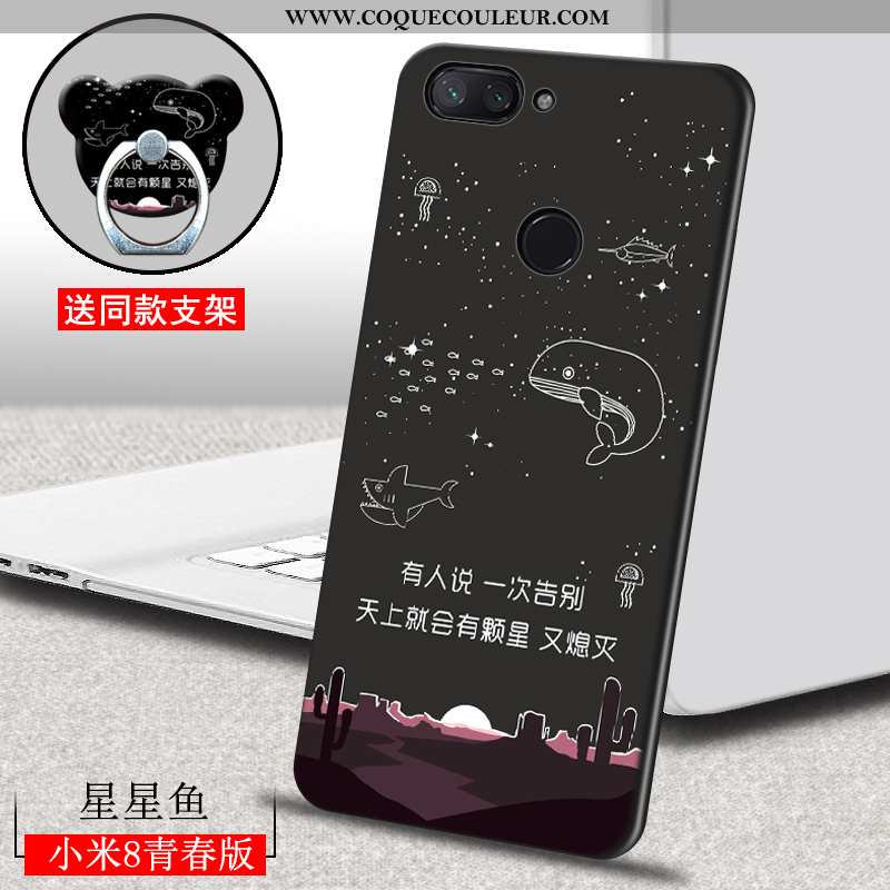 Coque Xiaomi Mi 8 Lite Dessin Animé Étui, Housse Xiaomi Mi 8 Lite Ultra Créatif Marron