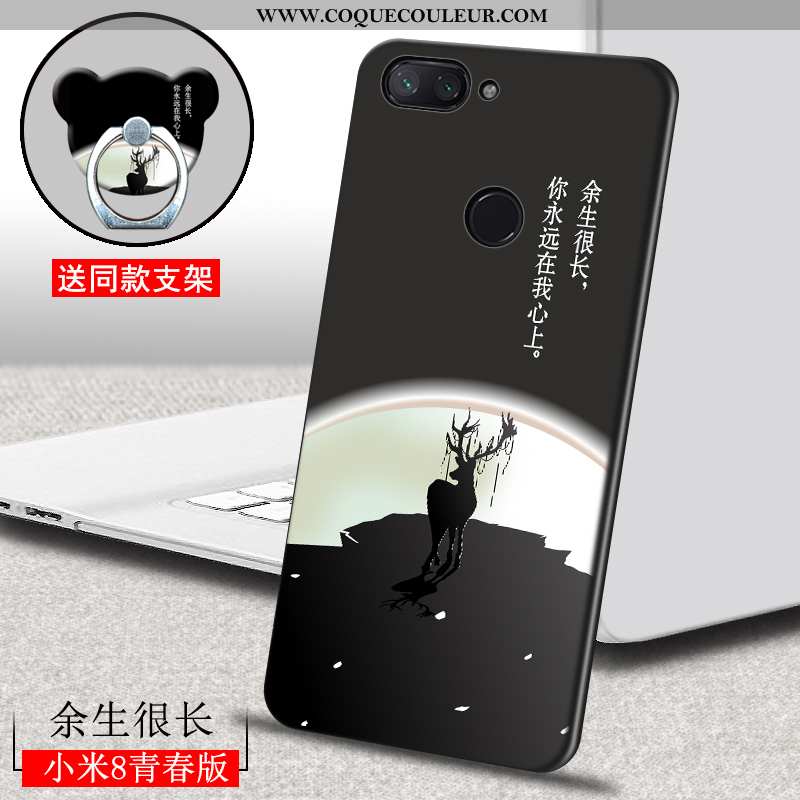 Coque Xiaomi Mi 8 Lite Dessin Animé Étui, Housse Xiaomi Mi 8 Lite Ultra Créatif Marron