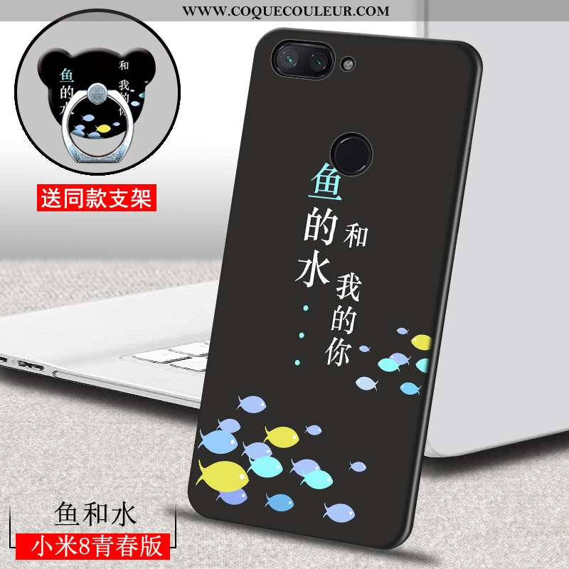 Coque Xiaomi Mi 8 Lite Dessin Animé Étui, Housse Xiaomi Mi 8 Lite Ultra Créatif Marron