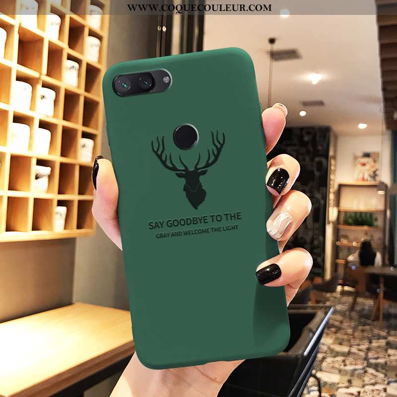 Coque Xiaomi Mi 8 Lite Dessin Animé Nouveau Simple, Housse Xiaomi Mi 8 Lite Tendance Vert Verte