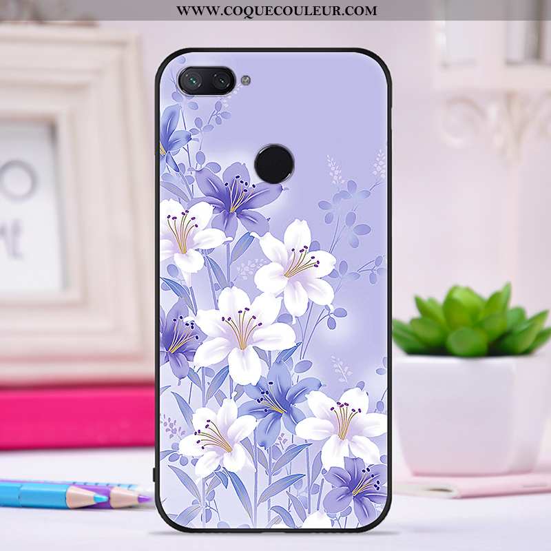 Étui Xiaomi Mi 8 Lite Silicone Jeunesse Violet, Coque Xiaomi Mi 8 Lite Protection Personnalité Viole