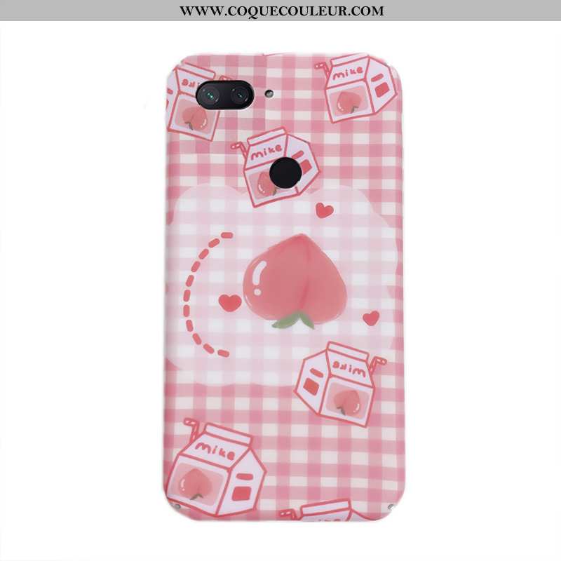 Coque Xiaomi Mi 8 Lite Créatif Frais Étui, Housse Xiaomi Mi 8 Lite Tendance Jeunesse Rose