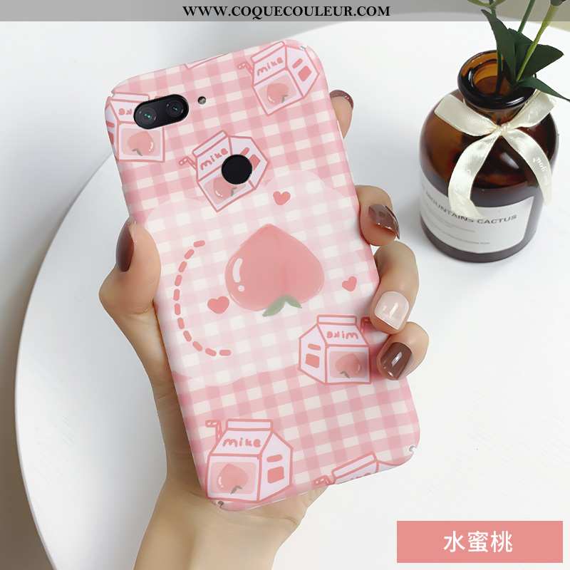 Coque Xiaomi Mi 8 Lite Créatif Frais Étui, Housse Xiaomi Mi 8 Lite Tendance Jeunesse Rose