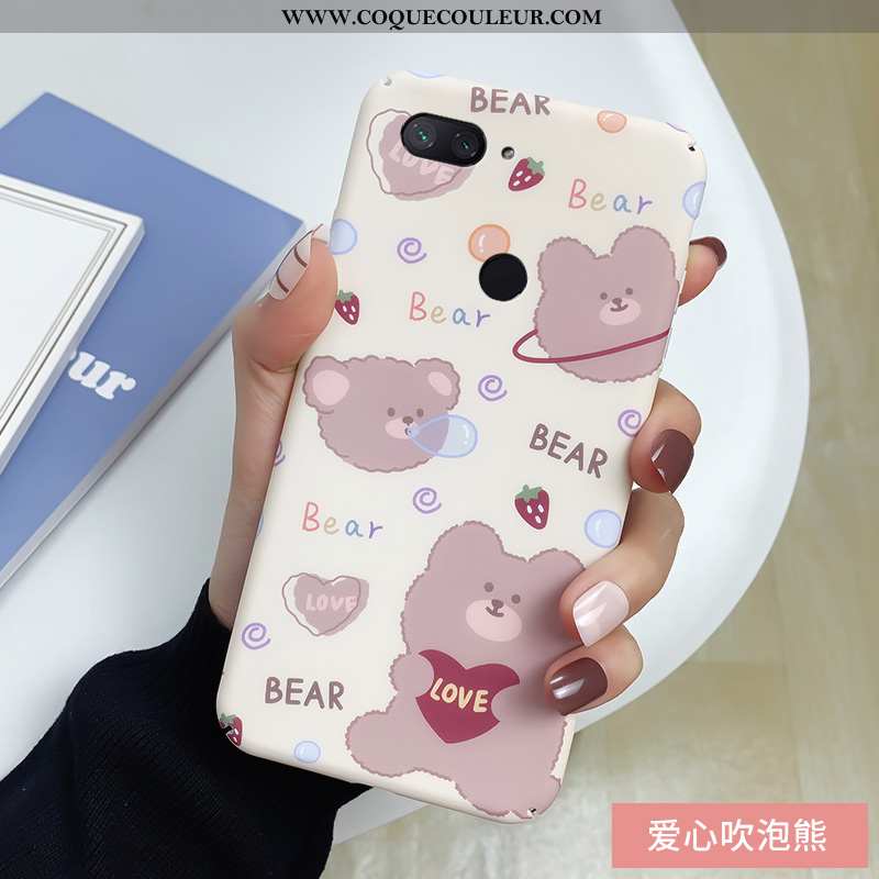 Coque Xiaomi Mi 8 Lite Créatif Frais Étui, Housse Xiaomi Mi 8 Lite Tendance Jeunesse Rose