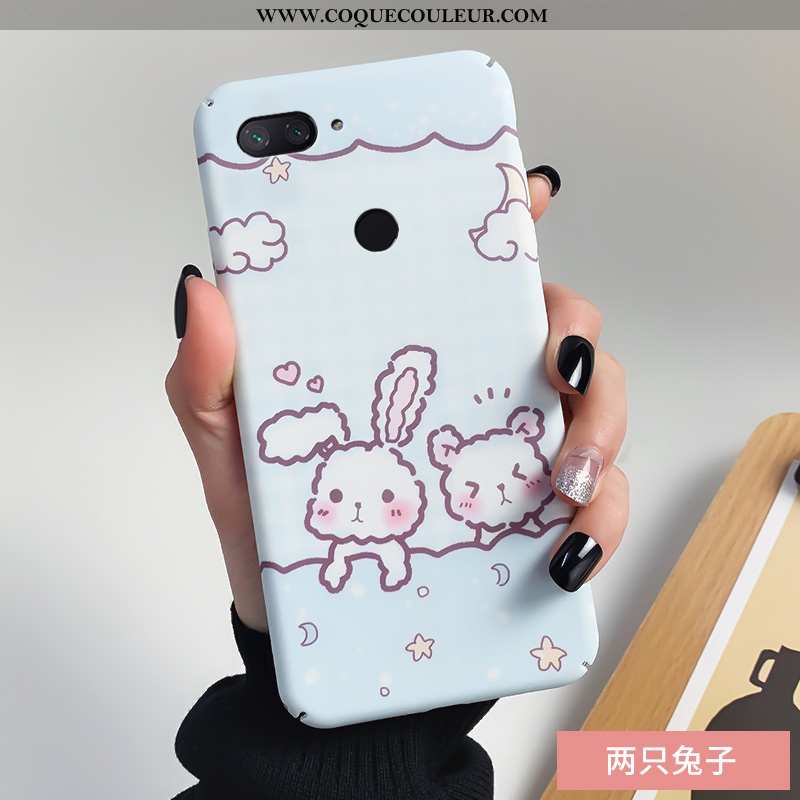 Coque Xiaomi Mi 8 Lite Créatif Frais Étui, Housse Xiaomi Mi 8 Lite Tendance Jeunesse Rose