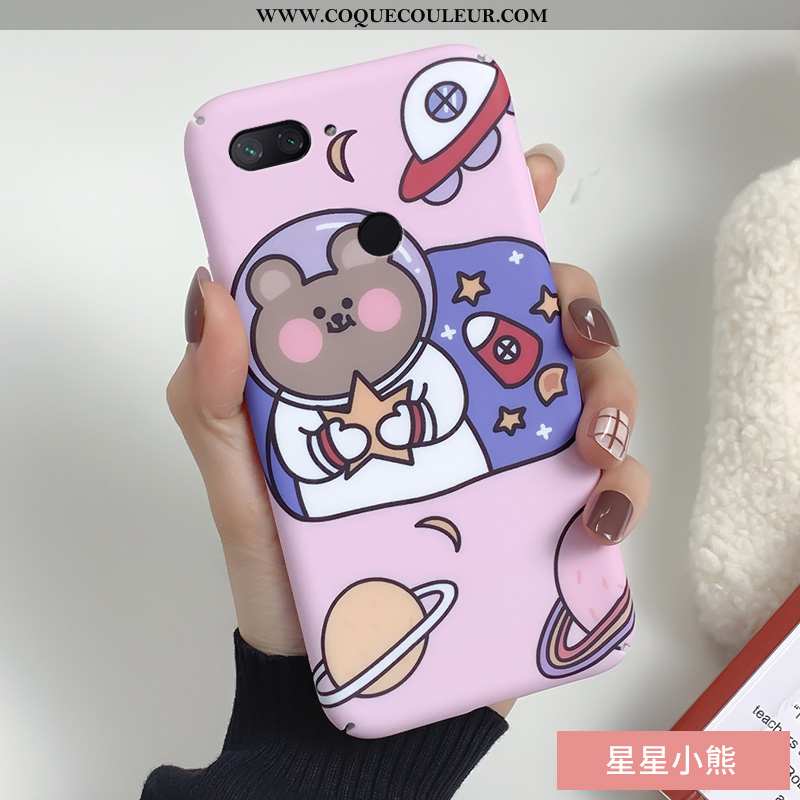 Coque Xiaomi Mi 8 Lite Créatif Frais Étui, Housse Xiaomi Mi 8 Lite Tendance Jeunesse Rose