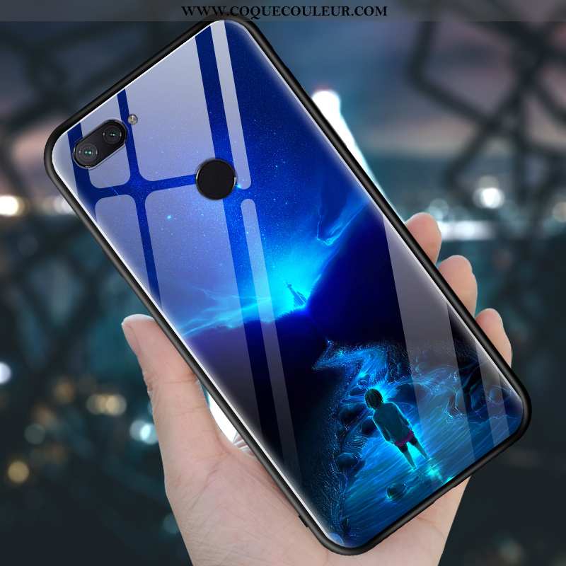 Étui Xiaomi Mi 8 Lite Silicone Clair Incassable, Coque Xiaomi Mi 8 Lite Verre Petit Violet