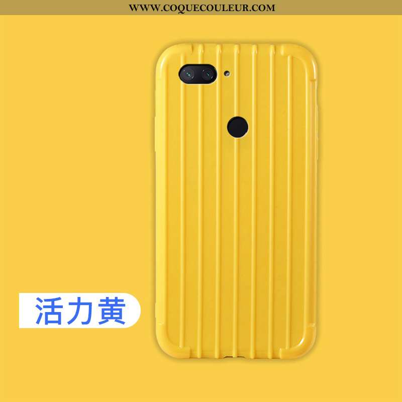 Coque Xiaomi Mi 8 Lite Tendance Simple Protection, Housse Xiaomi Mi 8 Lite Légère Incassable Jaune