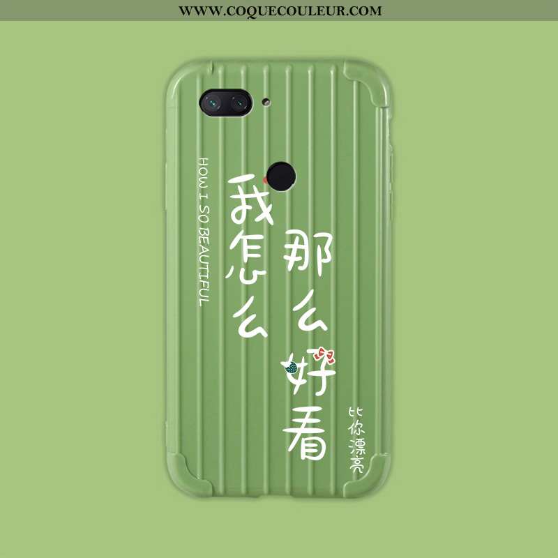 Étui Xiaomi Mi 8 Lite Fluide Doux Simple, Coque Xiaomi Mi 8 Lite Silicone Voyage Verte
