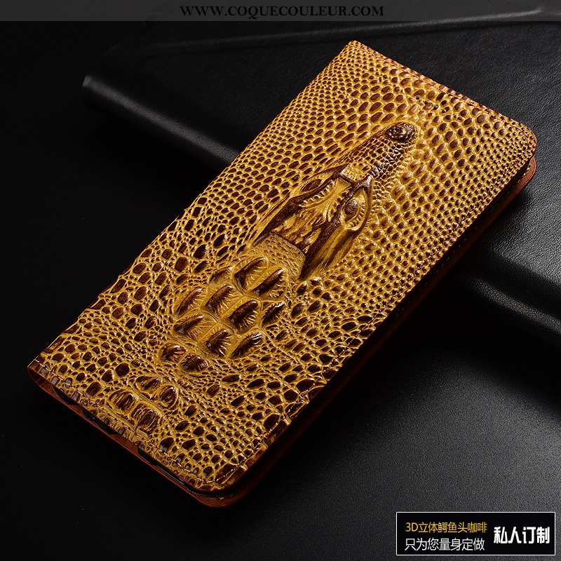 Étui Xiaomi Mi 8 Pro Protection Crocodile Étui, Coque Xiaomi Mi 8 Pro Cuir Véritable Clamshell Bleu