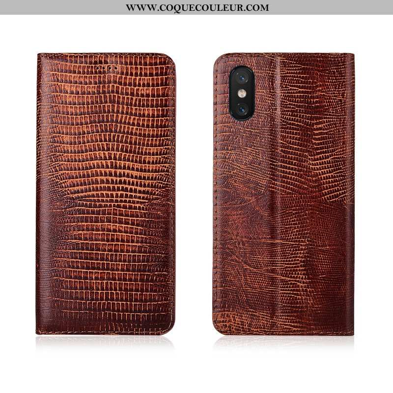 Housse Xiaomi Mi 8 Pro Modèle Fleurie Cuir Véritable Téléphone Portable, Étui Xiaomi Mi 8 Pro Fluide