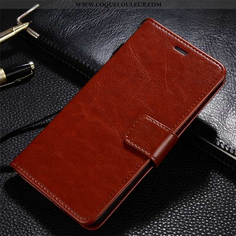 Coque Xiaomi Mi 8 Pro Cuir Rouge Incassable, Housse Xiaomi Mi 8 Pro Protection Téléphone Portable Ma