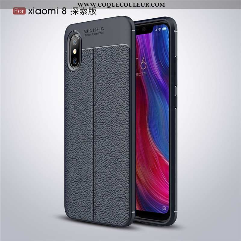 Coque Xiaomi Mi 8 Pro Tendance Incassable Luxe, Housse Xiaomi Mi 8 Pro Légère Étui Noir