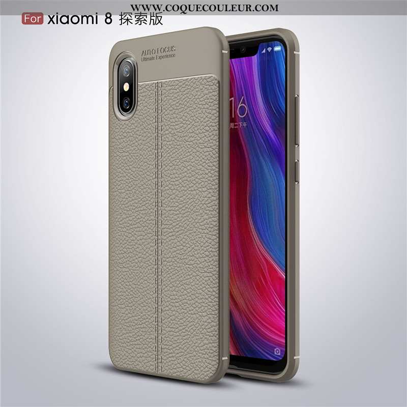 Coque Xiaomi Mi 8 Pro Tendance Incassable Luxe, Housse Xiaomi Mi 8 Pro Légère Étui Noir