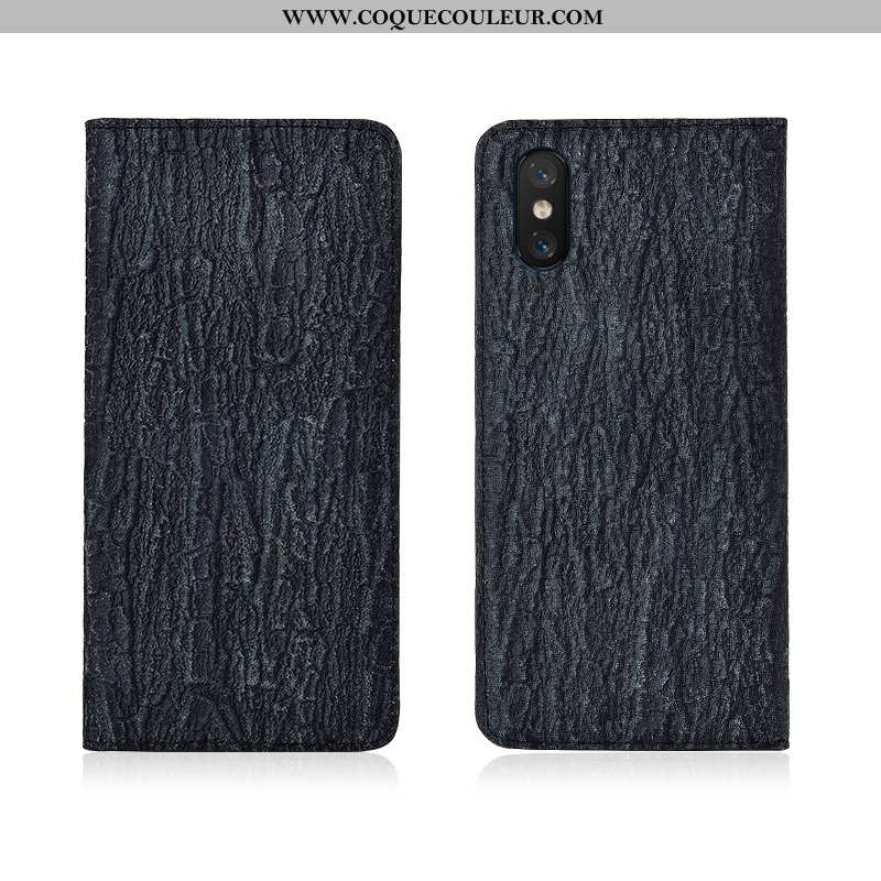 Étui Xiaomi Mi 8 Pro Cuir Coque Jeunesse, Xiaomi Mi 8 Pro Modèle Fleurie Fluide Doux Bleu