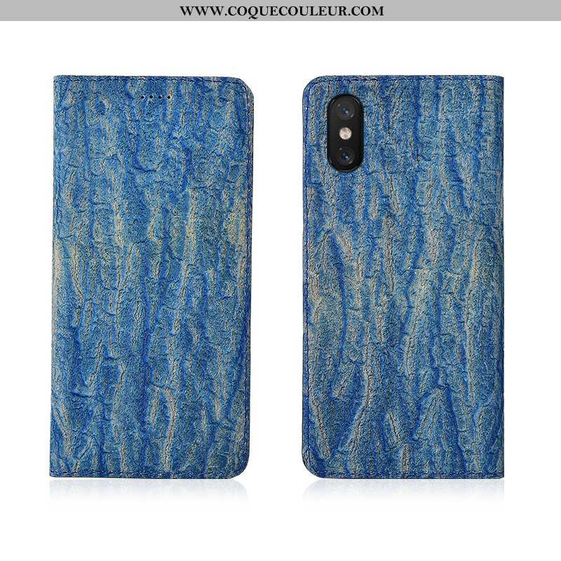 Étui Xiaomi Mi 8 Pro Cuir Coque Jeunesse, Xiaomi Mi 8 Pro Modèle Fleurie Fluide Doux Bleu