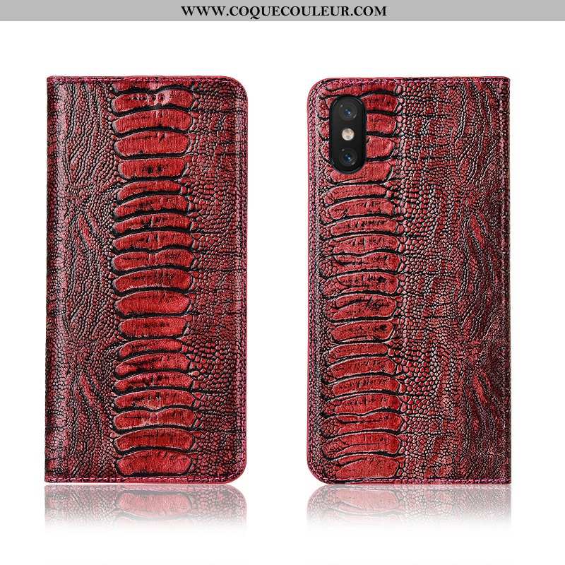 Étui Xiaomi Mi 8 Pro Protection Jeunesse, Coque Xiaomi Mi 8 Pro Cuir Véritable Tout Compris Bordeaux