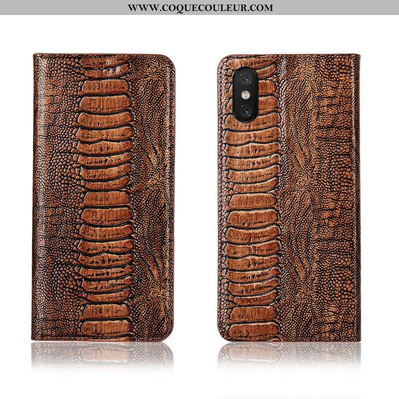 Étui Xiaomi Mi 8 Pro Protection Jeunesse, Coque Xiaomi Mi 8 Pro Cuir Véritable Tout Compris Bordeaux