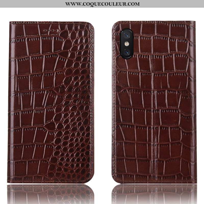 Housse Xiaomi Mi 8 Pro Modèle Fleurie Étui, Étui Xiaomi Mi 8 Pro Protection Incassable Marron