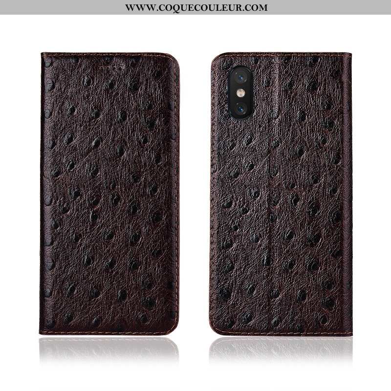 Coque Xiaomi Mi 8 Pro Cuir Marron Silicone, Housse Xiaomi Mi 8 Pro Modèle Fleurie Fluide Doux