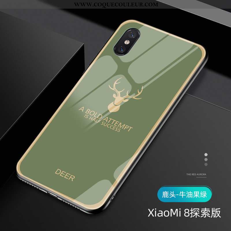 Coque Xiaomi Mi 8 Pro Modèle Fleurie Étui Vert, Housse Xiaomi Mi 8 Pro Protection Tout Compris Verte