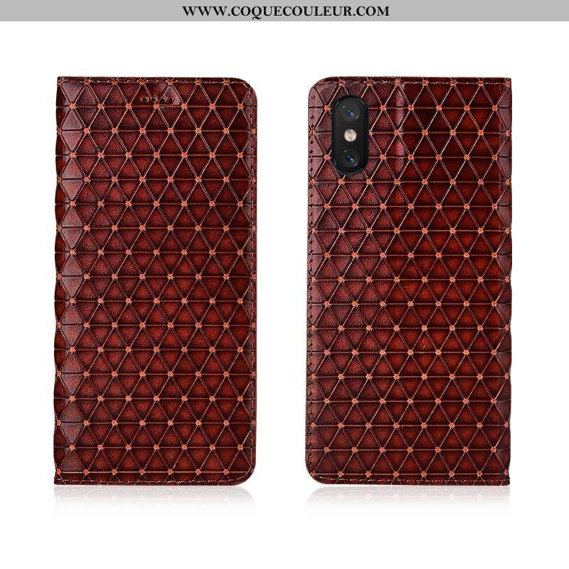 Housse Xiaomi Mi 8 Pro Modèle Fleurie Jeunesse Rouge, Étui Xiaomi Mi 8 Pro Fluide Doux Cuir Rose